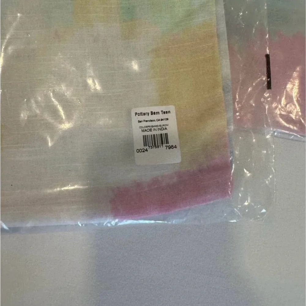 Pottery Barn Pastel Watercolor Decorative Pillow Cover in Pink, Yellow, Blue